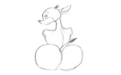 antelope ass big_butt bubble_butt butt_shot female gazelle king_of_fools looking_back mammal nude pencil_(artwork) rear_view simple_background solo tail_tuft traditional_media_(artwork) tuft