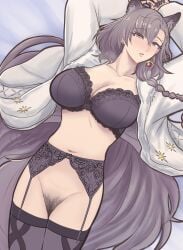 1girls adult adult_female animal_ear_fluff animal_ears arknights arm_above_head arm_up arms_above_head arms_up bare_belly bare_chest bare_hands bare_midriff bare_navel bare_pussy bare_skin bare_thighs belly belly_button black_bra black_fingernails black_garter_straps black_knee_socks black_legwear black_nail_polish black_nails black_stockings black_thigh_highs black_thighhighs black_underwear blush blush_face blushed_face blushing_at_viewer blushing_face blushing_female bra braid braided_hair breasts busty busty_female busty_girl cleavage collarbone dot_nose ear_piercing earrings embarrassed embarrassed_exposed_female embarrassed_expression embarrassed_female embarrassed_nude_female embarrassed_underwear_female exposed_belly exposed_chest exposed_midriff exposed_navel exposed_pussy exposed_skin exposed_thighs exposed_vagina fair_skin female female_focus female_only female_pubic_hair fingernails fingers frilled_bra frilled_underwear garter_straps grey_eyebrows grey_hair grey_hair_female hair_between_eyes hairy_pussy hairy_vagina hand_above_head hand_up hands_above_head hands_up high_resolution highres knee_socks kneesocks lace-trimmed_bra lace_bra lace_underwear laced_bra laced_underwear large_breasts laying_down laying_on_back lean_body lean_figure legs legs_closed legs_together legwear light-skined_female light-skinned light-skinned_female light_skin light_skin_female light_skinned light_skinned_female lingerie lingerie_bra lingerie_only lips long_hair looking_at_viewer looking_up looking_up_at_viewer lying lying_down lying_on_back mature mature_female midriff nail_polish nails narrow_waist navel on_back open_clothes open_clothing open_mouth open_shirt open_topwear overknees parted_lips penance_(arknights) pierced_ear pubes pubes_exposed pubic_hair red_seiryu shirt simple_background slender_body slender_waist slim_girl slim_waist smooth_skin solo stockings thigh_highs thighhighs thighs thin_waist unbuttoned unbuttoned_shirt underwear underwear_only upper_body very_long_hair white_background white_shirt white_topwear