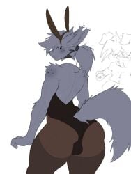 2anthro ass ass_focus boyfriend_(friday_night_funkin) feline femboy femboy_furry fnf fnf_mods friday_night_funkin friday_night_funkin_mod furry furry_cat furry_femboy henrydawg kapi kapi_(paperkitty) playboy_bunny