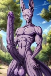 ai_generated balls beerus big_balls big_penis cock cocky69 dragon_ball_super god_of_destruction hyper_penis long_penis male_only muscles muscular muscular_anthro penis veiny_penis