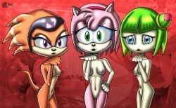 3girls 4kids_entertainment amy_rose anorexia cosmo_the_seedrian dcencia echidna eulipotyphlan female furry hedgehog mammal mobian_(species) plant_humanoid seedrian sega shade_the_echidna sonic_(series) sonic_chronicles:_the_dark_brotherhood sonic_the_hedgehog_(series) sonic_x tms_entertainment