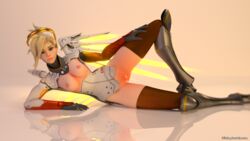 3d areolae breasts female female_only fritzhq looking_at_viewer mercy nipples overwatch pussy solo