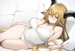 ai_generated arknights degenbrecher_(arknights) sleep_wear sleepy