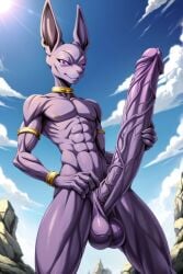 ai_generated balls beerus big_balls big_penis cock cocky69 dragon_ball_super excessive_size god_of_destruction hyper_penis long_penis muscles muscular muscular_anthro penis veiny_penis