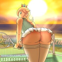 1girls 2017 5_fingers anus ass big_ass big_butt blonde_hair bottomless bubble_ass bubble_butt butt crown dat_ass female female_only hair human human_only legwear long_hair looking_at_viewer looking_back mario_(series) mario_tennis nintendo no_panties no_underwear princess princess_rosalina pussy racket royal royalty solo tennis tennis_racket thick thick_ass thick_thighs uxdragon vagina video_games wide_hips