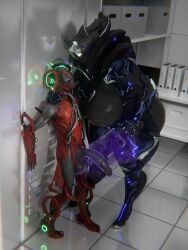 big_breasts big_penis breasts cleavage female huge_breasts huge_cock nezha_(warframe) penis qzk_forte saryn_(warframe) tagme thick_thighs warframe wide_hips