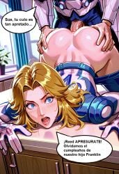 ai_generated anal anal_sex artist_name ass bent_over blonde_female blonde_hair blue_eyes comic dialog dialogue doggy_style embarrassed fantastic_four franklin_richards invisible_woman marvel marvel_comics marvel_rivals mommy mother mother_and_son mr_fantastic reed_richards sex son soulmantm spanish spanish_dialogue spanish_subtitles spanish_text standing sue_storm suit superhero superheroine susan_storm text tight_anal video_games white_body white_skin