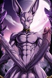 ai_generated balls beerus big_balls big_penis cock cocky69 dragon_ball_super excessive_size god_of_destruction hyper_penis long_penis muscles muscular_anthro penis two_cocks veiny_penis