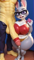 ai_generated big_ass big_breasts big_penis cochafurras human_on_anthro judy_hopps small_penis