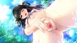 bikini_top bottomless censored clochette game_cg haruru_minamo_ni! pussy pussy_juice shintarou yamagami_miori