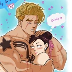 1boy 1girls adult assertive assertive_male bara bara_tiddies bara_tits barazoku biceps capcom chun-li chun-li_(fortnite) female fit fit_male hunk luke_sullivan male male_boobs male_breasts male_focus manly muscular muscular_male nude nude_male pectoral_focus pectorals shy street_fighter street_fighter_6 submissive submissive_female tagme tattoo tattoo_on_arm tattoo_on_back tattoo_on_chest tattooed_arm tattoos toned toned_arms toned_back toned_body toned_male toned_stomach wide_shoulders