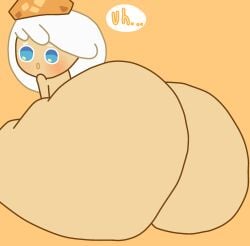 blue_eyes cookie_run cookie_run_kingdom cream_puff_cookie fat_ass female hyper_ass ilovecream5 solo_female