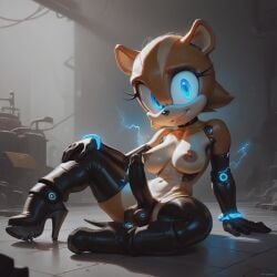 ai_generated anthro balls breasts cyborg elbow_gloves foreskin futanari high_heel_boots latex mobian_(species) penis robot shortstack solo sonic_(series) thighhighs