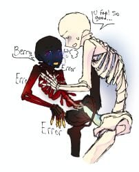 complimenting_partner cum_on_body error_sans error_sans_(fan_character) sans underswap underswap_sans undertale undertale_au underverse