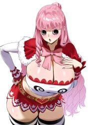 huge_breasts long_hair neige_(pixiv6850453) one_piece perona pink_hair skindentation thick_thighs very_long_hair wide_hips