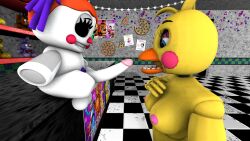 1futa 3d animatronic anthro baby_(fnafsl) balls ballsack beak boner bonnie_plush breasts chica chica_plush chicken chicken_girl circus_baby circus_baby_(fnaf) dick dickgirl examination eyelashes female five_nights_at_freddy's five_nights_at_freddy's:_help_wanted fnaf freddy_plush futanari girl golden_freddy_plush green_eyes hand_on_chest looking_at_penis missing_eye naked naked_female nude nude_female penis pink_cheeks pink_nipples plush plush_baby plushie shelf source_filmmaker toy_chica_(fnaf) white_body yellow_body