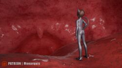 3d anthro ass digital_media_(artwork) domestic_cat felid feline felis hi_res internal internal_oral male mammal micro monarquis nude_male romy_(monarquis) solo throat tongue uvula vore widescreen