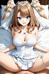 ai_generated brown_hair eunie_(xenoblade) missionary_position nintendo omega-weirdo sex stockings thighhighs wedding_dress xenoblade_(series) xenoblade_chronicles_3