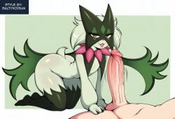 absurd_res ai_generated anthro areola big_penis blush bodily_fluids claws duo erection felid female fur generation_9_pokemon genital_fluids genitals green_body heart hellsonger hi_res human human_on_anthro humanoid_genitalia humanoid_penis interspecies lying male male/female mammal meowscarada nintendo nipples nude penis pokemon pokemon_(species) precum sex simple_background smile