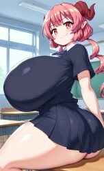 1girls ai_generated big_breasts breasts_bigger_than_head dragon_maid enormous_breasts ftggtgg gigantic_breasts horn horns huge_ass huge_breasts hyper_breasts ilulu ilulu_(dragon_maid) ilulu_(maidragon) large_breasts massive_breasts miss_kobayashi's_dragon_maid pink_eyes pink_hair school school_uniform schoolgirl shortstack smirk solo solo_female solo_focus student thick_thighs voluptuous voluptuous_female