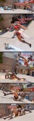 test715 overwatch defeated defeated_heroine 2girls facesitting fart sojourn_(overwatch) vendetta athletic 3d comic blender humiliation farting_in_face cybernetics butt_crush