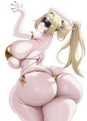 1girls ass ass_bigger_than_head big_ass big_breasts bikini blonde_hair bottom_heavy breasts breasts_bigger_than_head bubble_butt busty fat_ass female female_only gluteal_fold gold_bikini huge_ass huge_breasts large_ass large_breasts long_hair looking_at_viewer looking_back luunamito massive_ass painted_nails png solo swimsuit thick_ass thick_thighs thunder_thighs trigger_(zenless_zone_zero) visor wide_hips zenless_zone_zero
