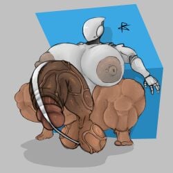 absurd_res android balls big_breasts big_butt big_penis breasts brown_body butt curvy_figure erection female futanari genitals haydee haydee_(game) hi_res huge_breasts huge_butt huge_penis intersex machine mechanical_arms multicolored_body nasty_cock nipples penis puffy_nipples rear_view robot signature solo standing thick_thighs three-quarter_view two_tone_body vein veiny_balls veiny_penis visor voluptuous white_body wide_hips yaginoko