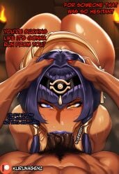1futa futanari dehya_(genshin_impact) genshin_impact kurunagenz candace_(genshin_impact) comic big_breasts 2d absurdres absurd_resolution absurd_res highres high_resolution high_quality hi_res patreon watermark uncensured image 2026 ai_generated 1girl looking_at_viewer blush blue_eyes yellow_eyes purple_hair ass hetero hairband penis solo_focus dark_skin nail_polish english_text dark-skinned_female pubic_hair uncensored makeup saliva pov heterochromia erection dark-skinned_male oral fellatio lipstick male_pubic_hair web_address short_hair_with_long_locks patreon_username interracial huge_ass patreon_logo pov_crotch purple_lips :>= deepthroat blue_lips egyptian_clothes stray_pubic_hair head_grab eye_of_horus