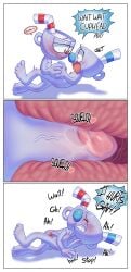 anal_penetration anal_sex completely_nude crying cuphead cuphead_(game) golosa holding_hands in_pain internal_view mugman nipples penis
