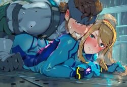 1boy 1girls 2d 2d_(artwork) ai_assisted ai_generated battle_suit beard before_sex big_breasts black_clothing black_suit blonde_hair blue_clothing blue_eyes blue_suit brown_hair crossover digital_drawing_(artwork) digital_media_(artwork) excited excited_female excited_male facial facial_hair facility female_on_bottom green_eyes happy happy_male happy_sex headband headgear headwear hesitant imminent_sex large_breasts looking_at_partner looking_at_viewer looking_back lying lying_on_stomach male_on_top metal_gear metal_gear_solid metroid metroid_prime military military_clothing military_uniform nervous nervous_face nervous_female nintendo poke-ignis prone_bone prone_bone_position rain raining samus samus_aran sex smile smiling smiling_at_viewer solid_snake stealth stealth_sex suit super_smash_bros super_smash_bros._ultimate tight_clothes tight_clothing tight_fit timid video_game_character video_games water
