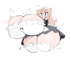 o-bisu huge_breasts huge_ass breast_expansion ass_expansion drinking maid