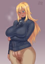 1futa autopaizuri autopaizuri_under_clothes balls blonde_hair breasts bulge cameltoe cleavage clothed clothed_futa cum cum_through_clothes erection erection_under_clothes full-package_futanari fully_clothed futa_only futanari huge_cock intersex masturbation non-nude opera_brest original paizuri paizuri_under_clothes penis penis_clothing_bulge pussy solo solo_futa sweater zheng