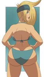 lightfoot final_fantasy final_fantasy_x rikku solo female bikini ass_focus back_view looking_over_shoulder looking_at_viewer