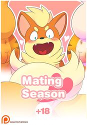 2016 anus better_version_at_source bunnyonthefence comic cover cover_page growlithe male_only mating_season nintendo patreon pokemon pokemon_(species) video_games