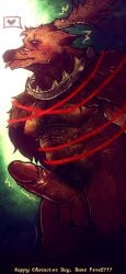 animal_head animal_humanoid anthro balls bane_(identity_v) barazoku bear_trap big_penis blush body_hair bound capelet chest_hair clothing deer english_text erection for_a_head genitals hairy heart_symbol hi_res humanoid humanoid_genitalia humanoid_penis identity_v male mammal moose mostly_nude mostly_nude_male muscular muscular_male new_world_deer nipples pecs penis pubes solo text theanzelart tongue tongue_out trap_(contrivance)