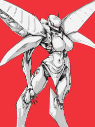 1girls 2023 3:4 4_fingers alternate_species armor armored_core armored_core_6 armored_core_vi:_fires_of_rubicon big_breasts breasts female fingers fromsoftware hi_res humanoid humanoidized ib-01_cel_240 long_legs machine mecha mecha_focus mecha_girl navel not_furry pauldrons portrait red_background robot robot_humanoid simple_background solo three-quarter_portrait white_body zer0.zer0