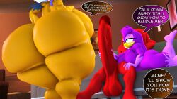 3d 3d_(artwork) absurd_res annoyed anthro avian balls bat big_balls big_breasts big_butt big_penis bird breasts butt convenient_censorship digital_media_(artwork) echidna female furniture genitals group half-closed_eyes hands_behind_head head_tuft hi_res hirundinid huge_balls huge_breasts huge_butt huge_penis hyper hyper_genitalia hyper_penis imminent_sex knuckles_the_echidna male male/female mammal monotreme muscular muscular_male narrowed_eyes nude nude_female nude_male obstructed_face on_sofa oscine passerine penis rocketspuff rouge_the_bat sega sitting sitting_on_sofa smug_grin sofa sonic_(series) sonic_riders sonic_the_hedgehog_(series) speech_bubble swallow_(bird) teasing thick_thighs trio tuft voluptuous_female wave_the_swallow