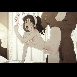 1boy 1girls 2d abs ai_generated aigen animated artist_request big_dom_small_sub big_penis blush costume cum cum_in_pussy cum_inside dark-skinned_male dark_skin deep_penetration erect_penis erection female height_difference horny huge_cock interracial large_penis light-skinned_male light_skin loop looping_animation love_revolution male missionary_position muscular muscular_male nude nude_female nude_male orgasm pecs pleasure_face reverse_cowgirl_position riding riding_penis saliva saliva_string saliva_trail size_difference stomach stomach_bulge stomach_deformation sweat sweatdrop sweating sweaty_body sweaty_butt tagme thick_penis vagina vaginal_penetration vaginal_sex video
