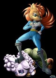 2girls alicia_acorn_(anti-sally) anthro anthro_female anthro_only archie_comics arms_behind_back ass bent_over big_ass big_butt blue_eyes blush boots bottom_heavy breasts brown_fur butt clothed clothed_female clothing deltarapsody dominant_female domination duo duo_female face_down_ass_up fat_ass female female_focus female_only fully_clothed fur furry furry_female huge_ass huge_butt idw_publishing jacket lanolin_the_sheep large_ass large_breasts large_butt mobian_(species) pants red_hair sega sheep sheep_girl shirt sonic_(series) sonic_the_hedgehog_(archie) sonic_the_hedgehog_(comics) sonic_the_hedgehog_(idw) sonic_the_hedgehog_(series) submissive_female sunglasses thick_ass tied_arms tied_up top-down_bottom-up whip white_hair