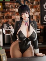 3d 3d_model 3d_render asian asian_female big_breasts breasts bunny_costume bunny_ears bunny_tail bunnysuit cafe cleavage curvy curvy_female curvy_figure dead_or_alive doatengu huge_breasts large_breasts nyotengu pantyhose sexy sexy_body sexy_female small_waist thick_thighs thighs wide_hips x_ecl1pse