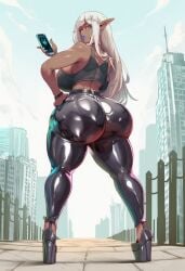 ai_generated artist_request big_ass big_breasts big_butt big_thighs blonde_hair blue_eyes blue_lipstick blue_makeup blue_nail_polish blush blushing_at_viewer body_writing bra breasts bubble_ass bubble_butt commission curvaceous curvy_female curvy_figure dark-skinned_female drunk elf elf_ears elf_female female grabbing_own_ass high_heels huge_cock imminent_sex large_breasts latex latex_leggings leather leather_leggings leggings lipstick looking_at_back looking_at_viewer makeup massive_ass nail_polish oblivion oc original phone prostitute prostitution pulling_down_pants sideboob skyrim spreading_ass suggestive_look suggestive_pose the_elder_scrolls thick_ass thick_butt thick_hips thick_legs thick_thighs tubetop warcraft white_hair wide_hips world_of_warcraft yumi_dark_elf