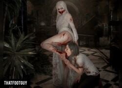 3d 3d_(artwork) ai_generated artist_name artist_signature bad_end blonde_hair blood_on_face corruption dominant_female evil_grin evil_smile feet femdom foot_lick foot_worship game_over grace_ashcroft infected kneeling licking pleasuring_the_enemy resident_evil resident_evil_9:_requiem selena_corey smile sound submissive_female tagme thatfootguy thick_thighs thighs toes tongue video video_games white_hair white_skin worship worshiping zombie zombie_girl