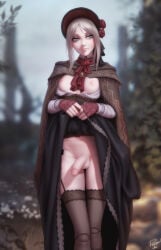 1futa 2d alternate_version_available areolae ass_visible_through_thighs black_legwear black_stockings bloodborne breasts breasts_out clothed doll doll_joints dress dress_lift emotionless exposed_breasts fanart fromsoftware front_view futa_only futanari garter_belt hat joints legs legwear light-skinned_futa light_skin looking_away medium_breasts medium_hair nipples no_bra outdoor_nudity outdoors outside penis personalami plain_doll small_breasts solo standing stockings thighhighs thighs uncensored white_hair