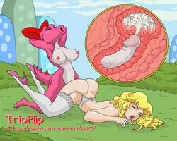 1futa 1girls arms_behind_head arms_up ass birdo blonde_hair breasts closed_eyes clothing cross_section cum cum_in_pussy cum_in_uterus cum_inside dickgirl female female_penetrated from_behind full_body futa_cock futa_on_female futanari futanari_penetrating futanari_penetrating_female high_heels intersex interspecies kneeling long_hair mario_(series) nintendo nipples open_mouth penetration penis princess_peach sex shoes spread_legs super_mario_bros. thighhighs top-down_bottom-up tripflip uterus vaginal_penetration x-ray