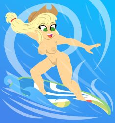 egor418 my_little_pony equestria_girls applejack_(mlp) applejack_(eg) 1girls female female_only solo nude nude_female completely_nude completely_nude_female hat hat_only cowgirl_hat breasts big_breasts ass big_ass thighs thick_thighs light_skin light-skinned_female yellow_body yellow_skin yellow-skinned_female blonde_hair blonde_female blonde blonde_hair_female blonde-haired_female surfboard surfing surfer wave mascara freckles freckles_on_face freckled_face hairband hair_band pussy ocean 2d 2d_(artwork) 2d_artwork digital_media_(artwork) alternate_version_available 2026