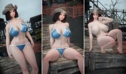 fallout skyrim fallout_4 bethesda_softworks clothed_and_nude_version female_only big_breasts 3d vault_dweller emotrashcan sole_survivor_(female) minutemen bikini