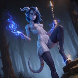 ai_assisted ai_generated breasts breasts_exposed draenei draenei_female fit_female magic magical_girl ragen ragen_nsfw seductive seductive_look seductive_pose seductive_smile sexy stockings thighhighs world_of_warcraft