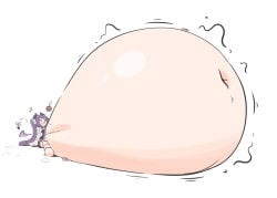 yunyun_denpa_syndrome yunyun_(yunyun_denpa_syndrome) o-bisu huge_belly hyper_belly stuffing stuffed_belly digestion_noises