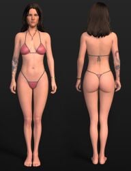 1girls 1trans 1transfem 3d arm_tattoo bikini brown_hair daz_studio female female_only front_and_back full_body gwen_hunter life_is_strange life_is_strange:_double_exposure mtf pink_bikini solo stormlux18 swimsuit tattoo thong_bikini trans trans_(lore) trans_woman transfem transgender transgender_female transgender_woman