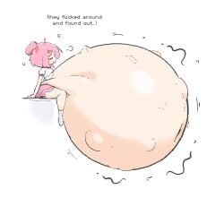 natsuki_(doki_doki_literature_club) hyper_belly doki_doki_literature_club vore vore_belly unwilling_prey unwilling struggling struggling_prey digestion digestion_noises mass_vore huge_ass o-bisu